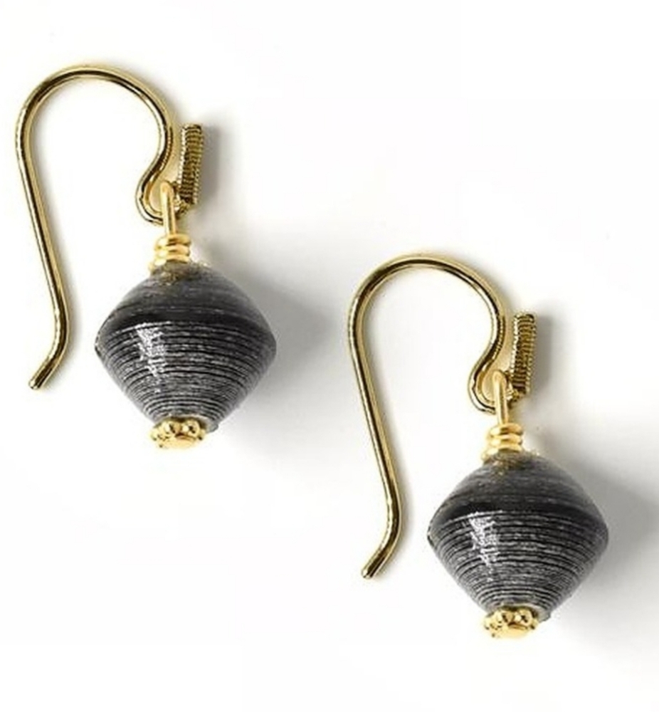 Akola "Annette" Drop Earrings, Onyx